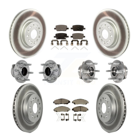 Front Rear Hub Bearing Coat Brake Rotor Pad Kit (10Pc) For Cadillac XT5 Buick Enclave XT6 KBB-133280