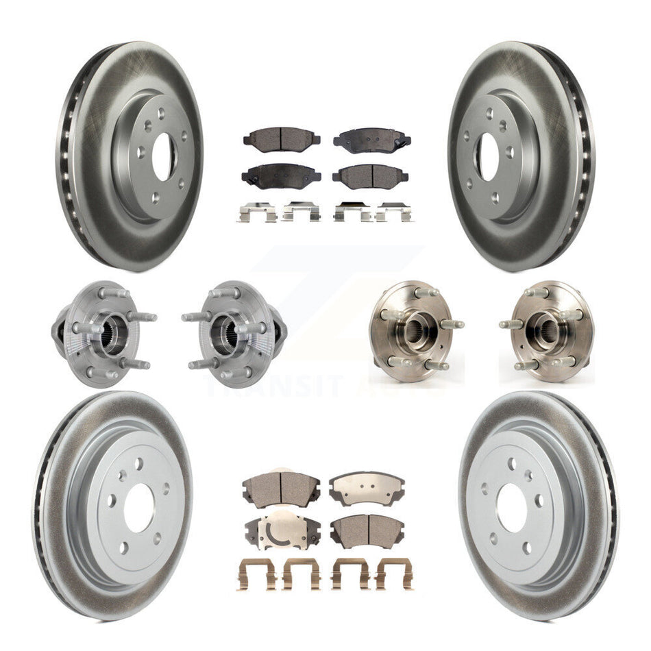 Front Rear Hub Bearings Coated Disc Brake Rotors And Pads Kit (10Pc) For Chevrolet Camaro KBB-133283