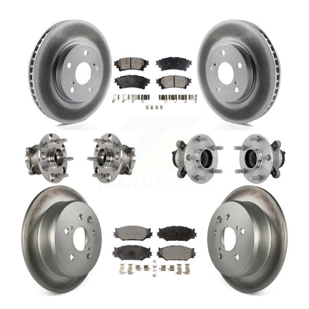 Front Rear Hub Bearing Coated Brake Rotor & Pads Kit (10Pc) For Lexus IS250 Base with RWD KBB-133295