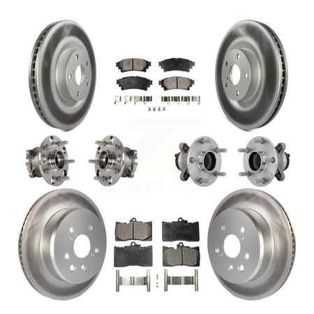 Front Rear Hub Bearing Coated Brake Rotor And Pad Kit (10Pc) For Lexus IS300 IS350 IS200t KBB-133298