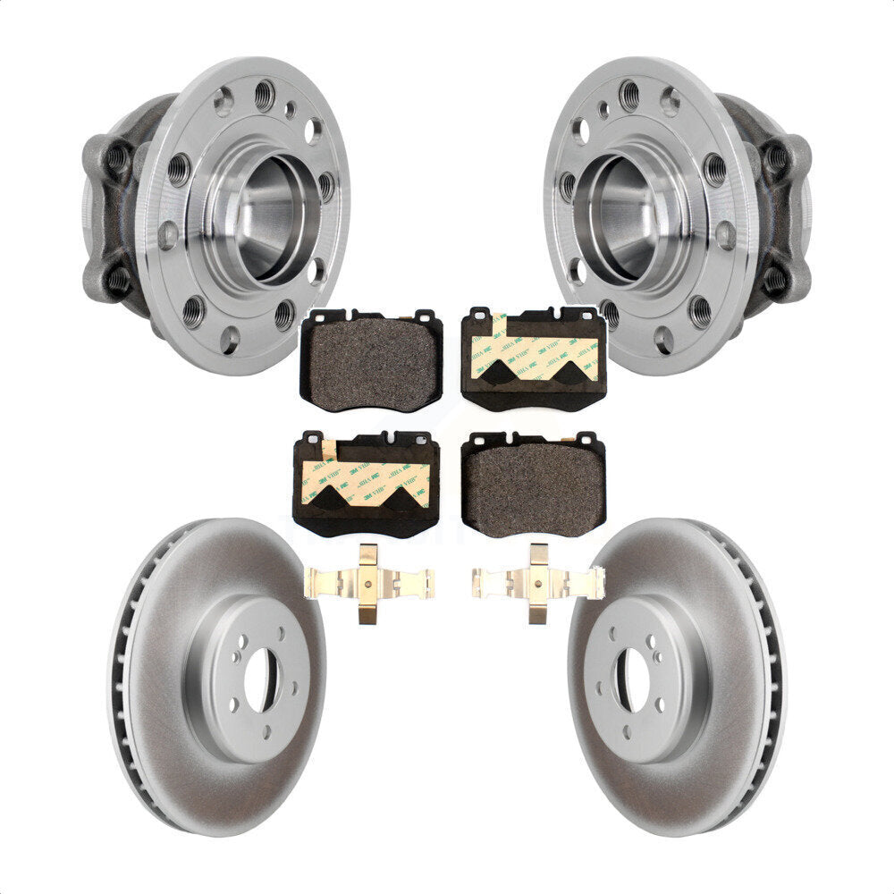 Front Hub Bearing Assembly Coated Disc Brake Rotor & Pad Kit For Mercedes-Benz C300 C350e KBB-133304