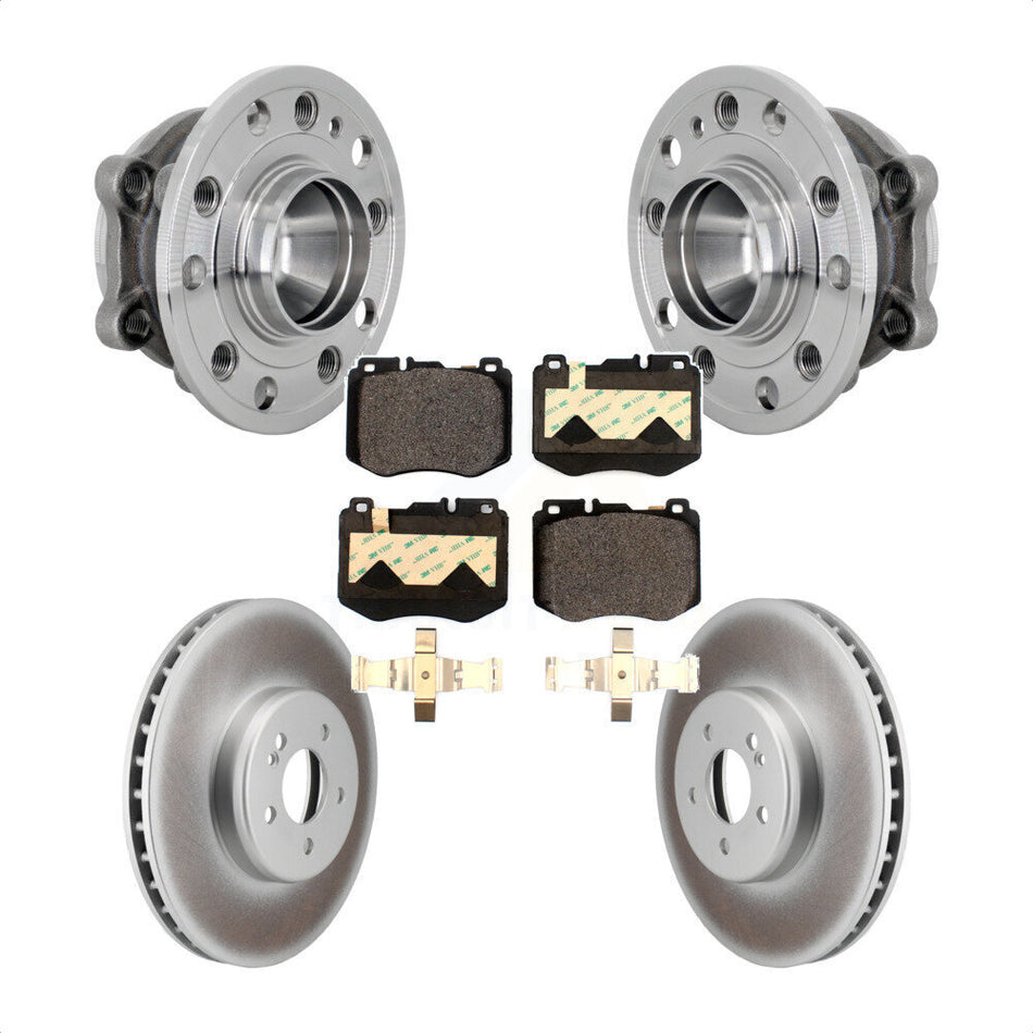 Front Hub Bearing Assembly Coated Disc Brake Rotor & Pad Kit For Mercedes-Benz C300 C350e KBB-133304