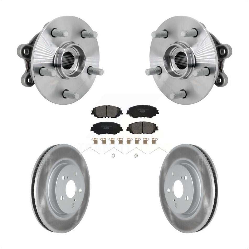 Front Hub Bearing Assembly Coated Disc Brake Rotors And Ceramic Pads Kit For Toyota RAV4 KBB-133307