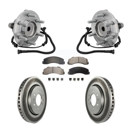 Front Hub Bearing Assembly Coated Disc Brake Rotor & Pad Kit For 2015-2017 Ford F-150 RWD KBB-133321