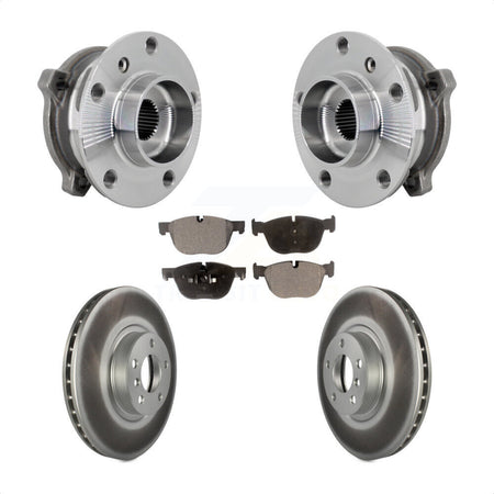 Front Hub Bearing Assembly Coated Brake Rotor And Pad Kit For BMW X5 X6 M12 x 1.25 Thread KBB-133330