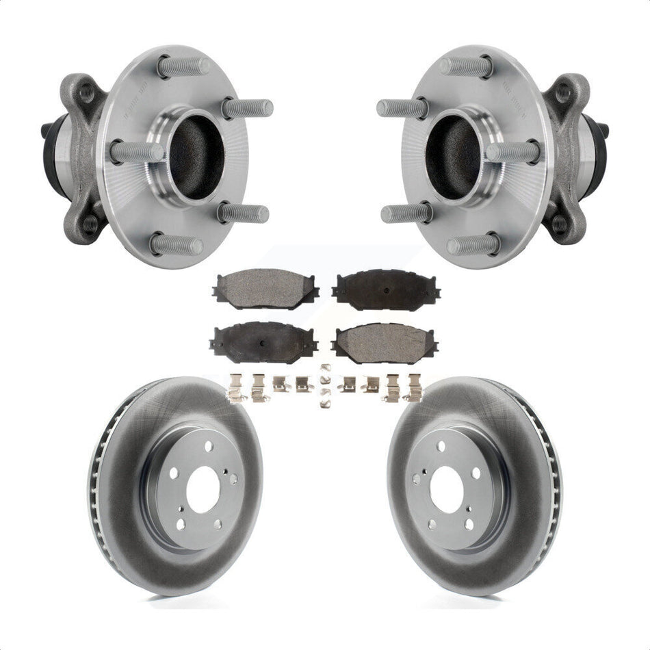 Front Hub Bearing Coat Brake Rotor Pad Kit For 2014-2015 Lexus IS250 With F Sport Package KBB-133333
