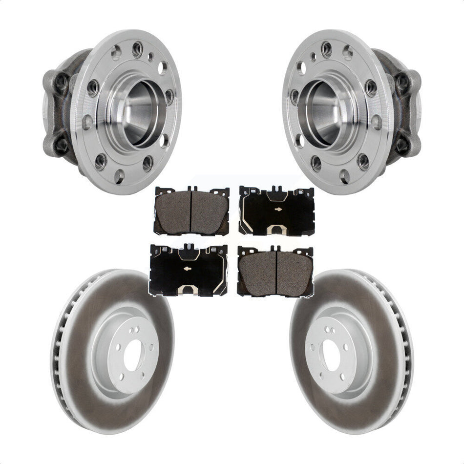 Front Hub Bearing Coated Brake Rotor Pad Kit For Mercedes-Benz E450 E400 E300 E350 CLS450 KBB-133334