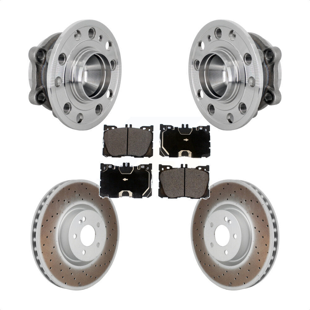 Front Hub Bearing Coated Brake Rotor Pad Kit For Mercedes-Benz E450 E400 E300 E350 CLS450 KBB-133335