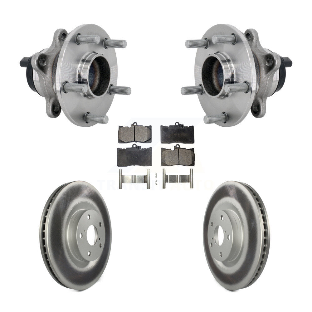 Front Hub Bearing Coated Brake Rotor And Pad Kit For Lexus GS350 RC300 RC350 GS450h GS300 KBB-133337