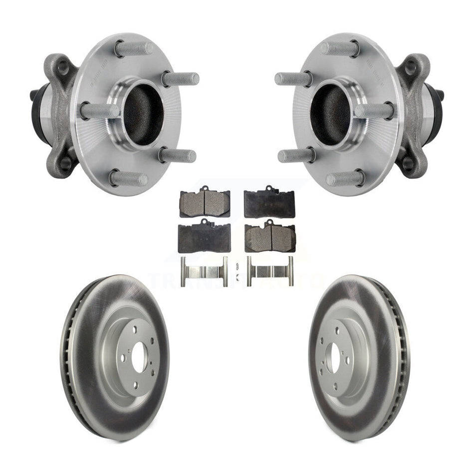 Front Hub Bearing Assembly Coated Disc Brake Rotor & Pad Kit For Lexus IS300 IS350 IS200t KBB-133339
