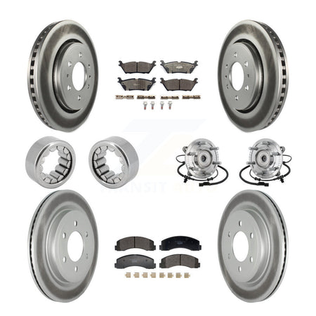 Front Rear Hub Bearing Coated Brake Rotor Pad Shoe Kit (10Pc) For 18-20 Ford F-150 Raptor KBB-133340