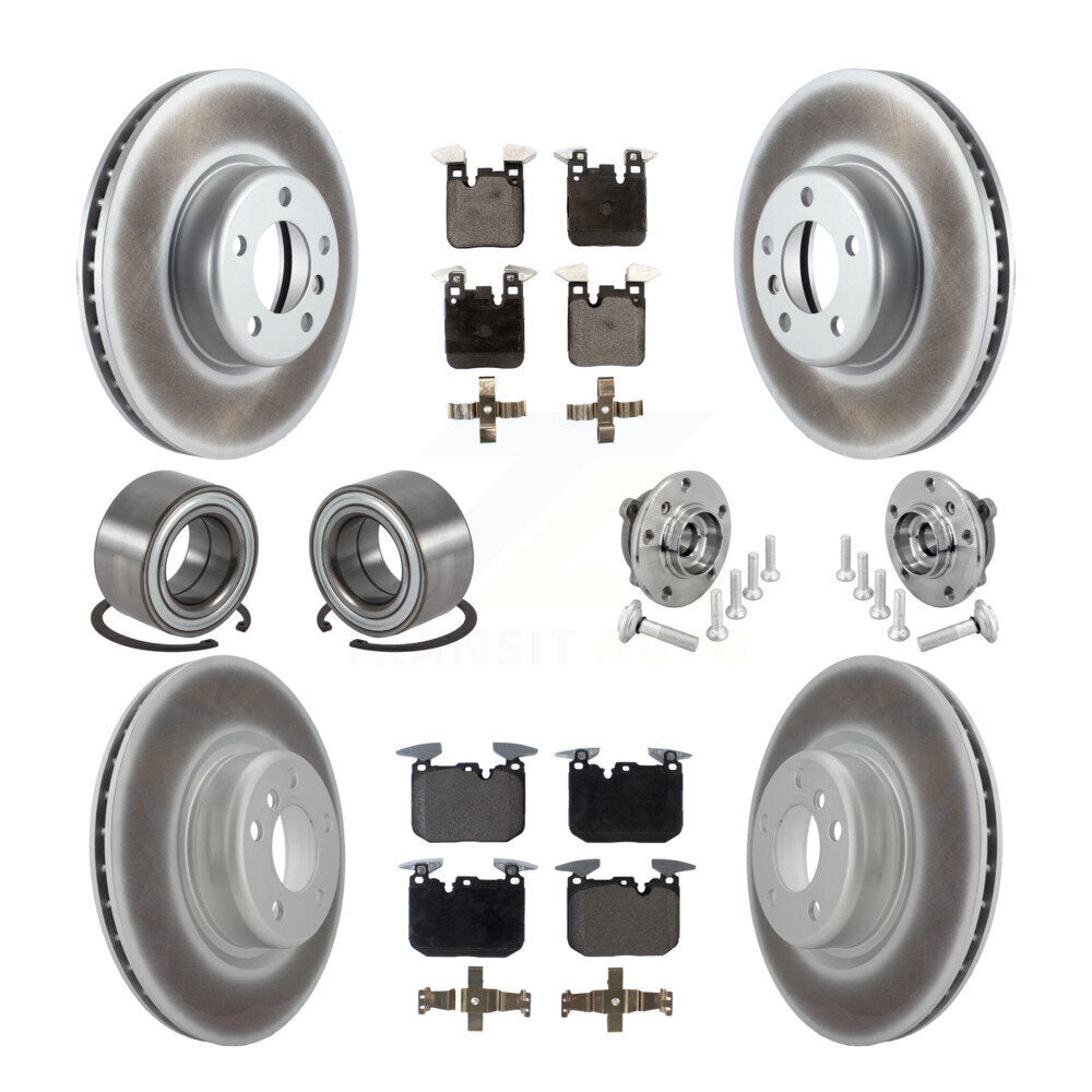Front Rear Hub Bearing Coated Disc Brake Rotor & Pad Shoe Kit (10Pc) For BMW M240i xDrive KBB-133345