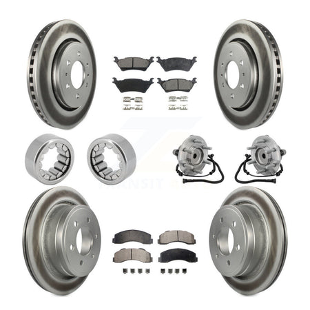 Front Rear Hub Bearing Coat Brake Rotor Pads Shoe Kit (10Pc) For 2015-2017 Ford F-150 RWD KBB-133353