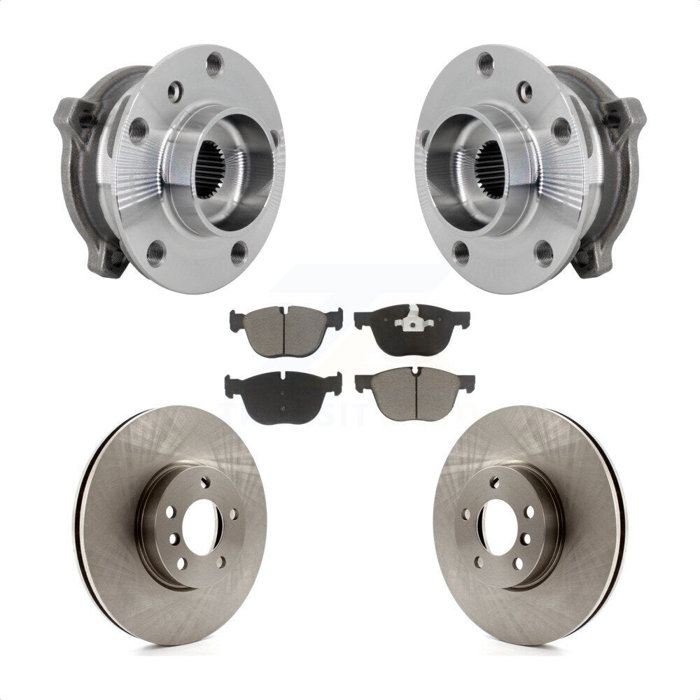 Front Hub Bearing Assembly Disc Brake Rotors And Pads Kit For BMW X5 X6 M12 x 1.25 Thread KBB-133396