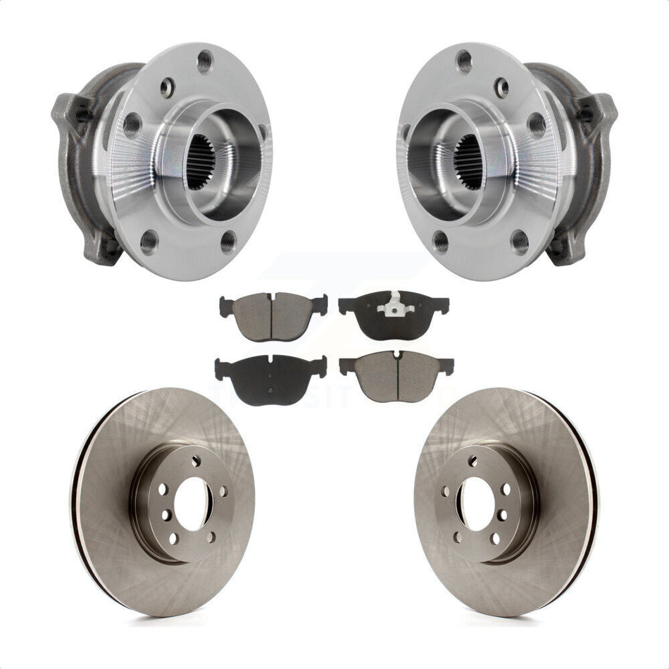 Front Hub Bearing Assembly Disc Brake Rotors And Pads Kit For BMW X5 X6 M12 x 1.25 Thread KBB-133396