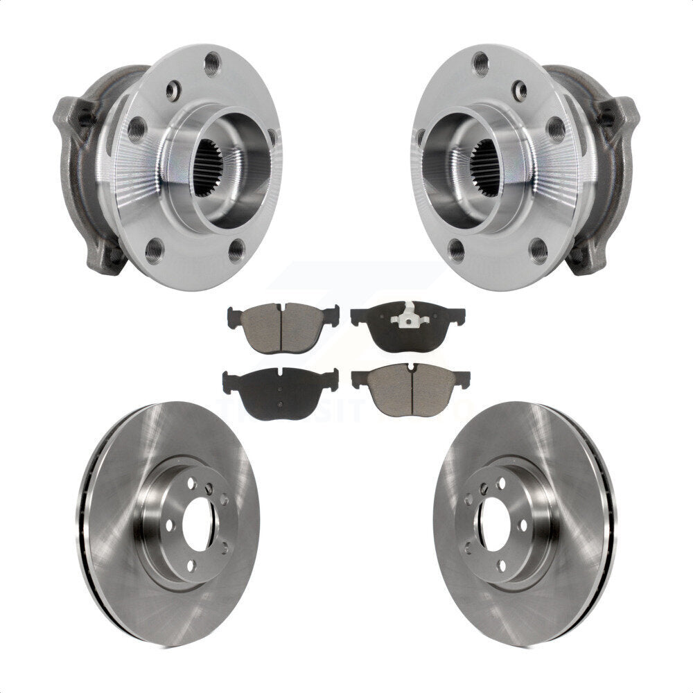 Front Hub Bearing Assembly Disc Brake Rotors And Pads Kit For BMW X5 X6 M12 x 1.25 Thread KBB-133397