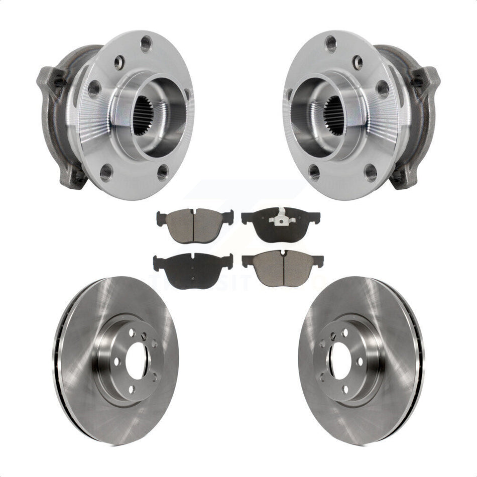 Front Hub Bearing Assembly Disc Brake Rotors And Pads Kit For BMW X5 X6 M12 x 1.25 Thread KBB-133397