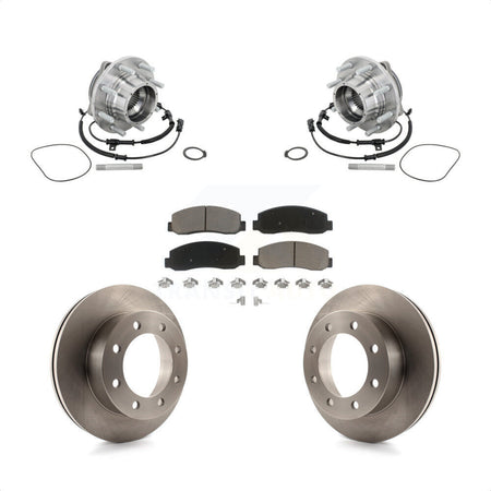 Front Hub Bearing Assembly Brake Rotor Pads Kit For Ford F-450 Super Duty Crew Cab Pickup KBB-133399