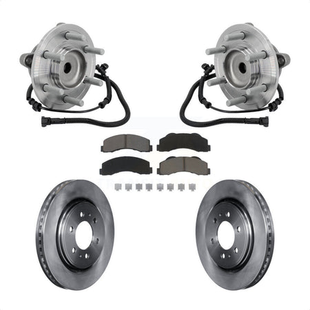 Front Hub Bearing Assembly Disc Brake Rotors And Pads Kit For 2015-2017 Ford F-150 RWD KBB-133401