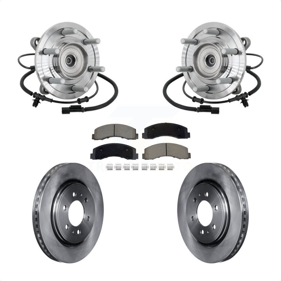 Front Hub Bearing Assembly Disc Brake Rotors And Pads Kit For 2018-2020 Ford F-150 Raptor KBB-133403