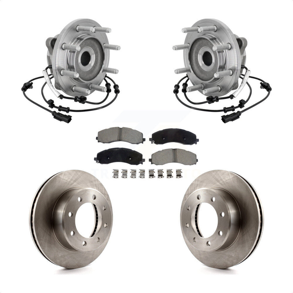 Front Hub Bearing Assembly Disc Brake Rotors And Ceramic Pads Kit For Ram 2500 3500 KBB-133404