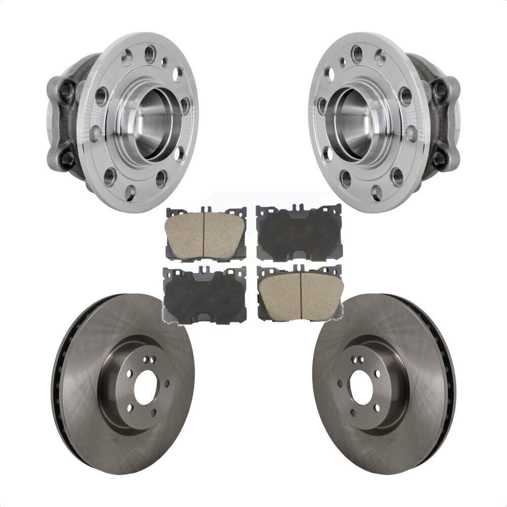 Front Hub Bearing Disc Brake Rotor & Pad Kit For Mercedes-Benz E450 E400 E300 E350 CLS450 KBB-133407
