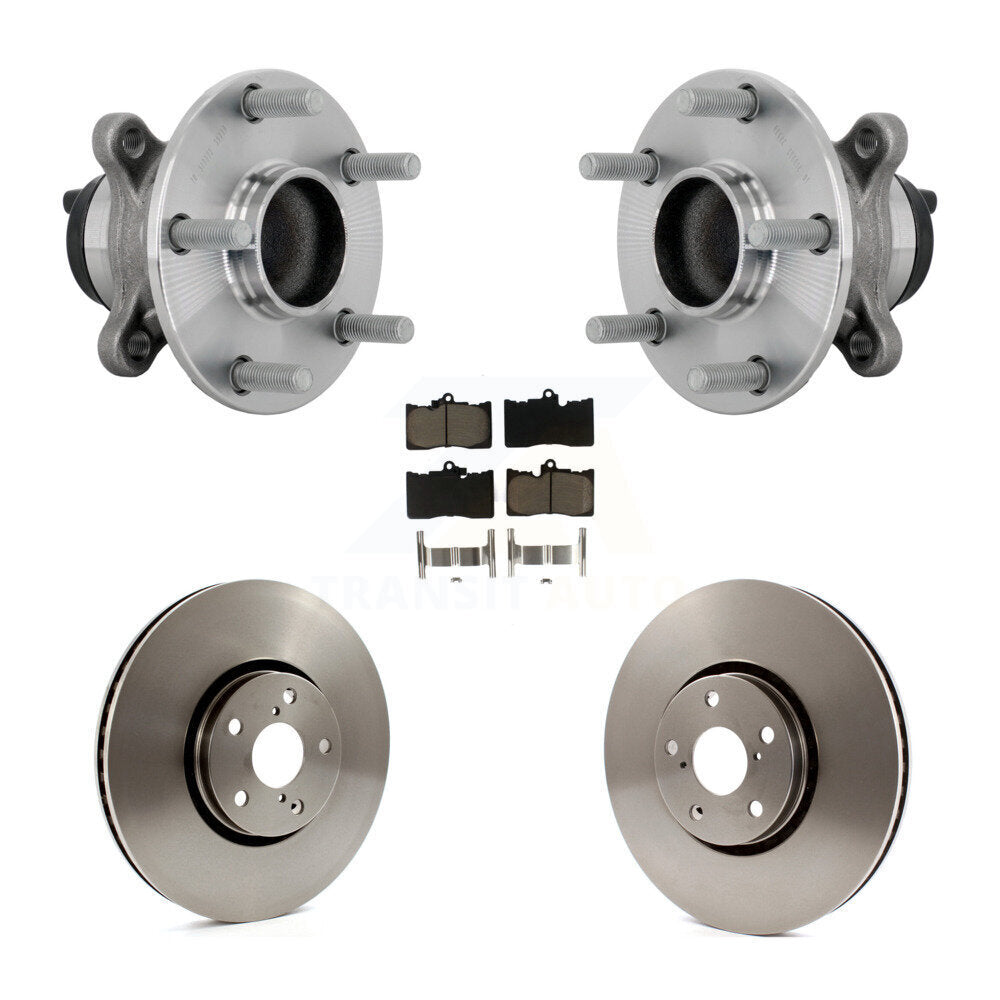 Front Hub Bearing Assembly Disc Brake Rotors And Pads Kit For Lexus IS350 IS300 IS200t KBB-133410