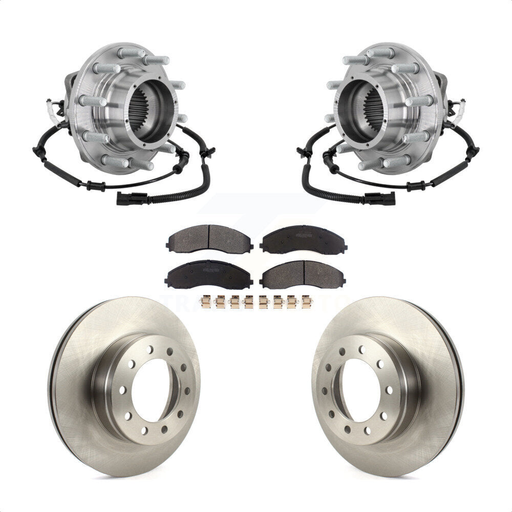 Front Hub Bearing Brake Rotor And Pad Kit For 2017-2021 Ford F-450 Super Duty F-550 4 X KBB-133414