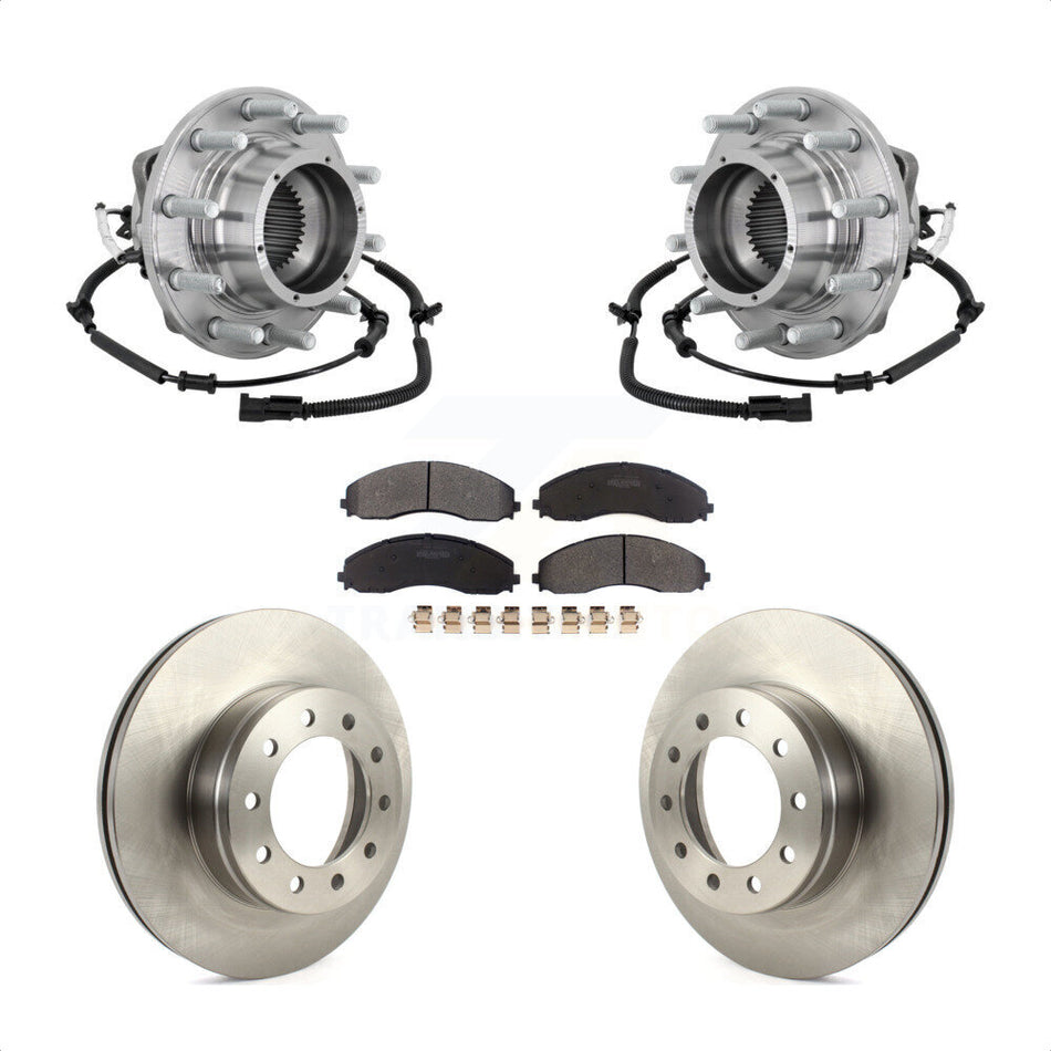 Front Hub Bearing Brake Rotor And Pad Kit For 2017-2021 Ford F-450 Super Duty F-550 4 X KBB-133414