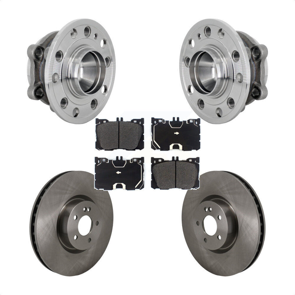 Front Hub Bearing Disc Brake Rotor & Pad Kit For Mercedes-Benz E450 E400 E300 E350 CLS450 KBB-133418