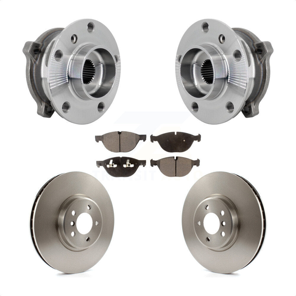Front Hub Bearing Assembly Brake Rotor Pads Kit For BMW X5 X6 M12 x 1.25 Thread xDrive50i KBB-133427