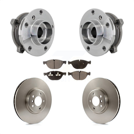 Front Hub Bearing Assembly Brake Rotor Pads Kit For BMW X5 X6 M12 x 1.25 Thread xDrive50i KBB-133427