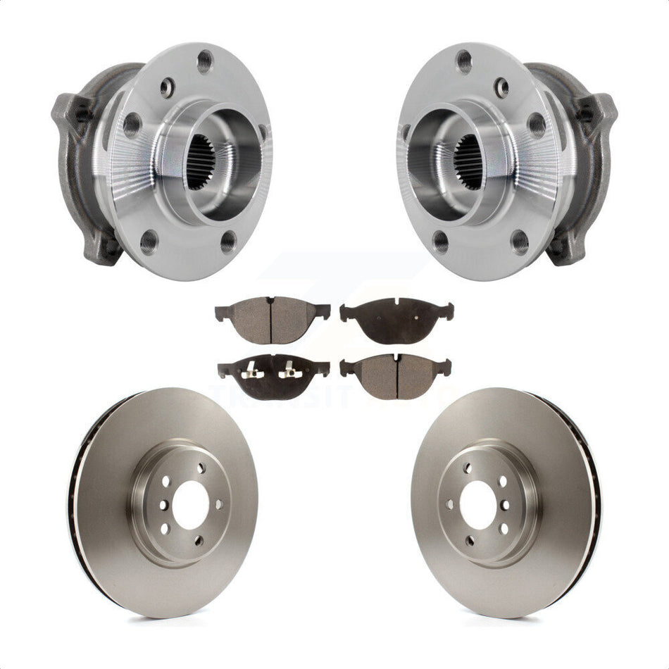 Front Hub Bearing Assembly Brake Rotor Pads Kit For BMW X5 X6 M12 x 1.25 Thread xDrive50i KBB-133427