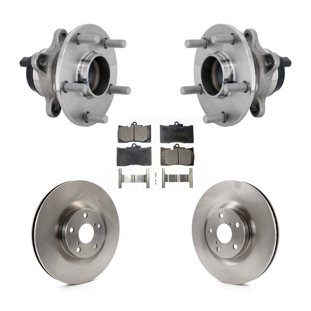 Front Hub Bearing Brake Rotor And Pad Kit For Lexus GS350 RC300 RC350 GS450h GS300 RC200t KBB-133446