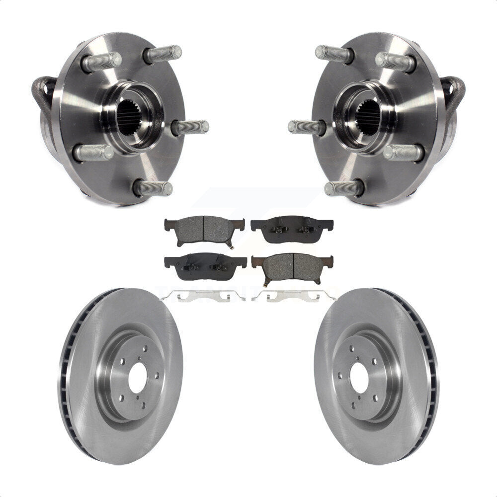 Front Hub Bearing Assembly Disc Brake Rotors And Pads Kit For 2019-2023 Subaru Ascent KBB-133455