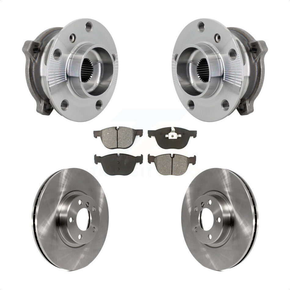 Front Hub Bearing Assembly Disc Brake Rotors And Pads Kit For BMW X5 X6 M12 x 1.25 Thread KBB-133463