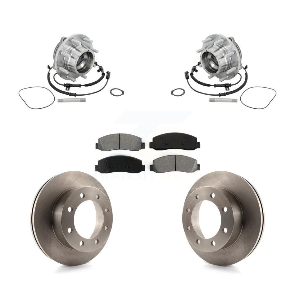 Front Hub Bearing Assembly Brake Rotor Pads Kit For Ford F-450 Super Duty Crew Cab Pickup KBB-133465