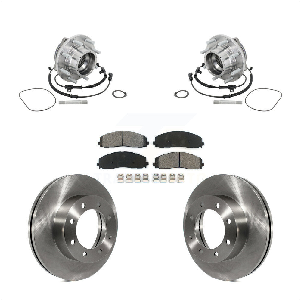 Front Hub Bearing Brake Rotor & Pad Kit For 13-16 Ford F-450 Super Duty With 8 Lug Wheels KBB-133466
