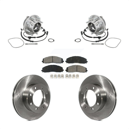 Front Hub Bearing Brake Rotor & Pad Kit For 13-16 Ford F-450 Super Duty With 8 Lug Wheels KBB-133466