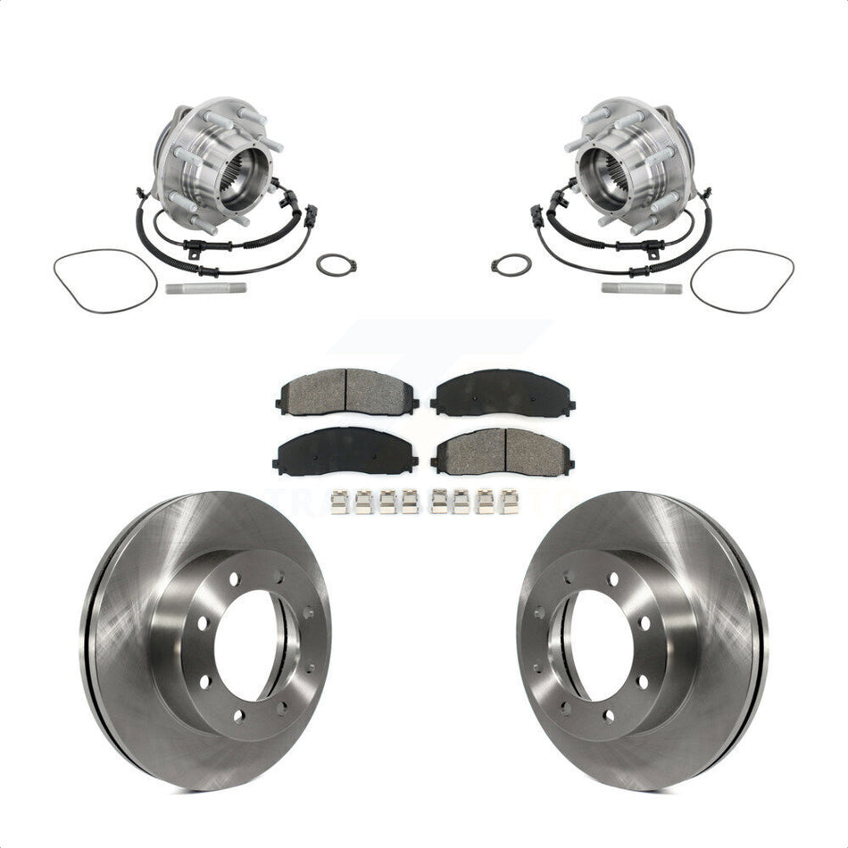 Front Hub Bearing Brake Rotor & Pad Kit For 13-16 Ford F-450 Super Duty With 8 Lug Wheels KBB-133466