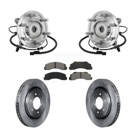 Front Hub Bearing Assembly Disc Brake Rotor & Pad Kit For 2017 Ford F-150 Raptor with 4WD KBB-133468