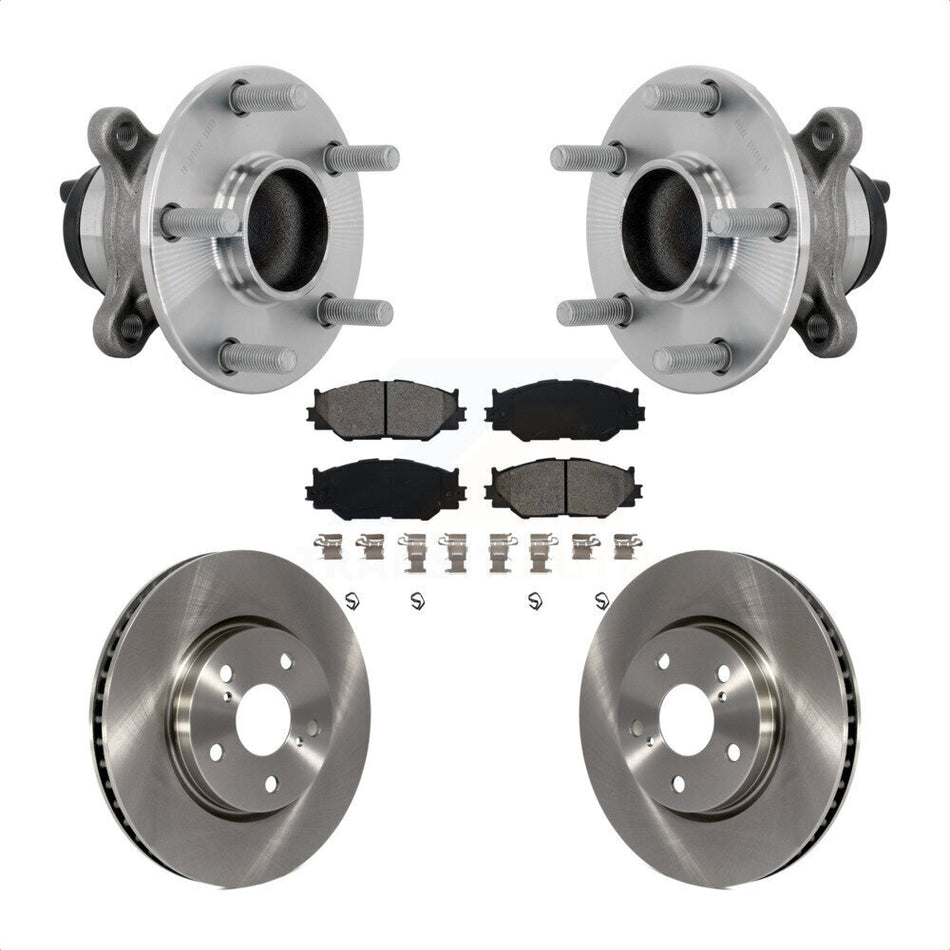 Front Hub Bearing Brake Rotor Pads Kit For Lexus IS250 Base with RWD With F Sport Package KBB-133471