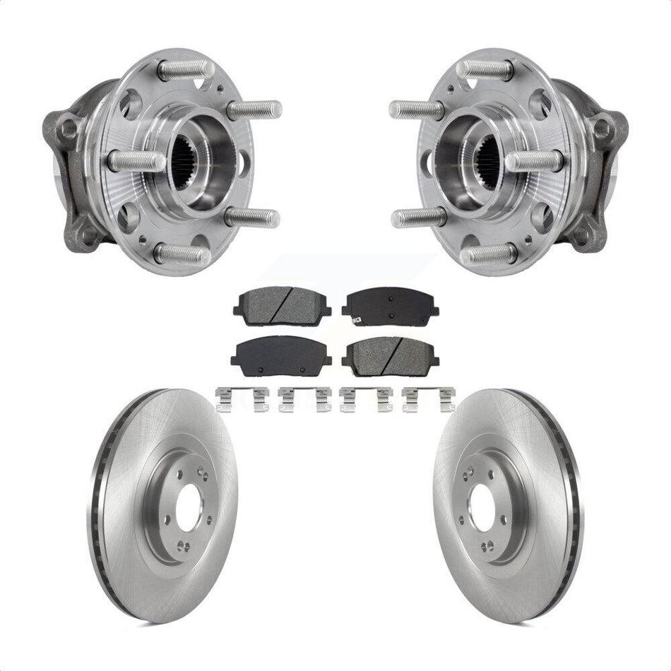 Front Hub Bearing Assembly Disc Brake Rotor & Pads Kit For Hyundai Palisade Kia Telluride KBB-133472