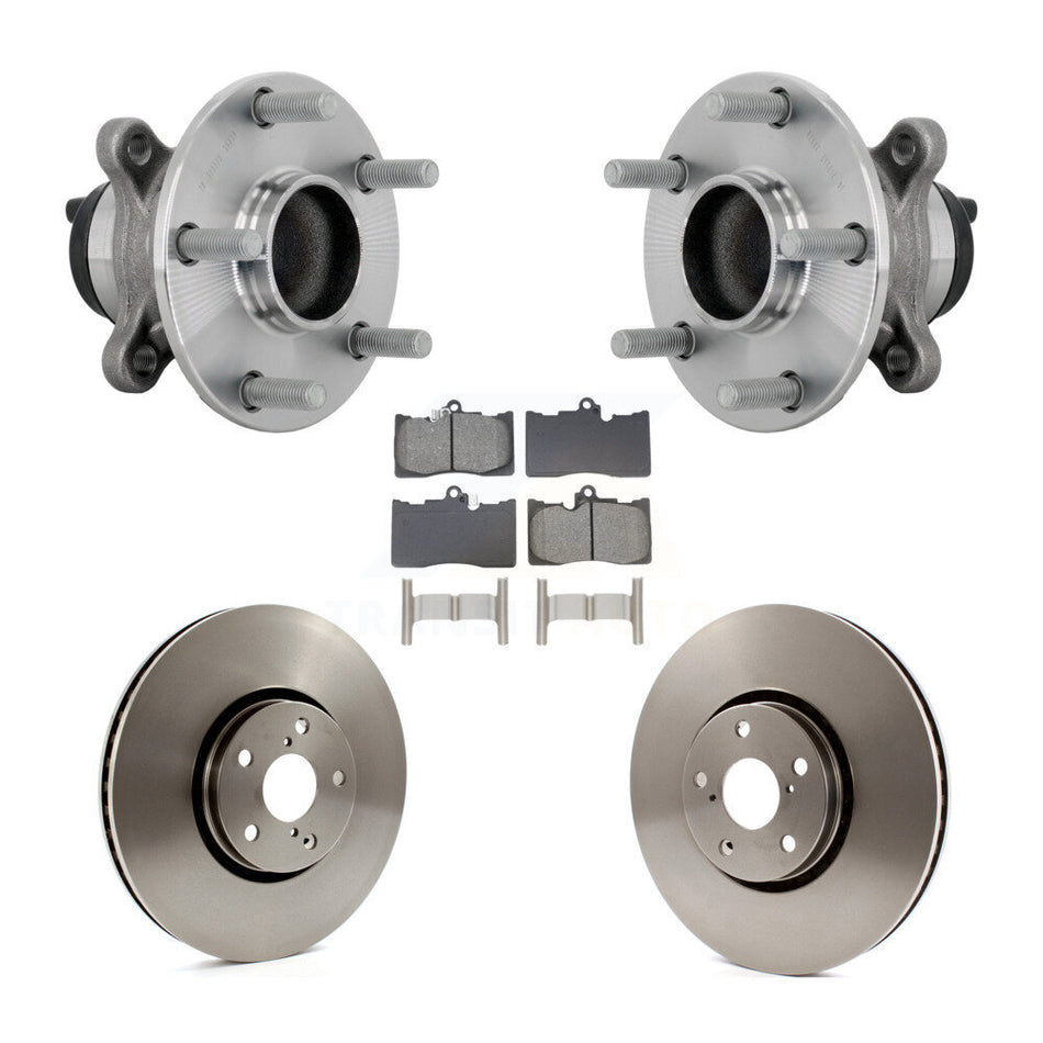 Front Hub Bearing Assembly Disc Brake Rotors And Pads Kit For Lexus IS350 IS300 IS200t KBB-133477