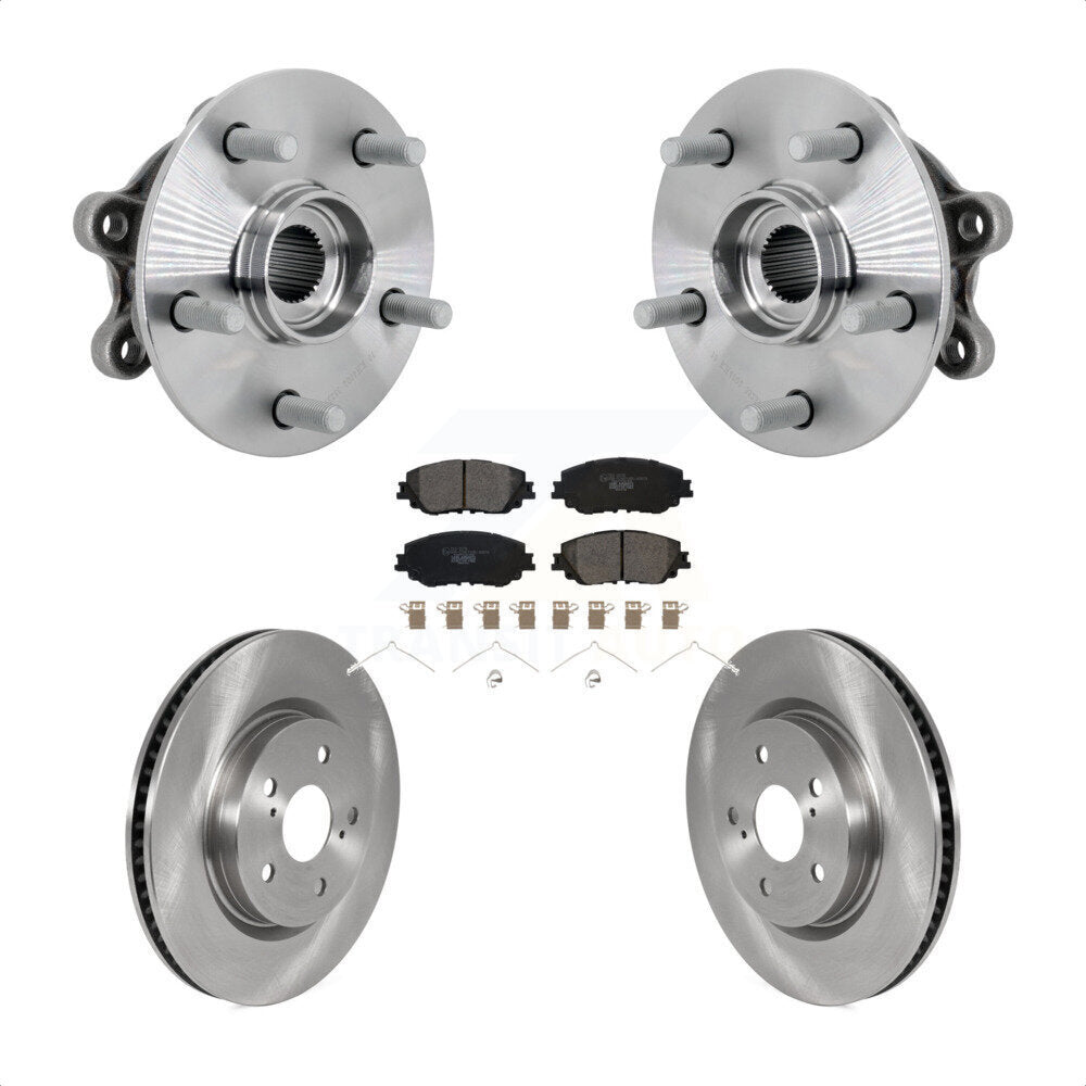 Front Hub Bearing Brake Rotor & Pads Kit For Toyota RAV4 FULL HYBRID EV-GAS (FHEV) engine KBB-133490