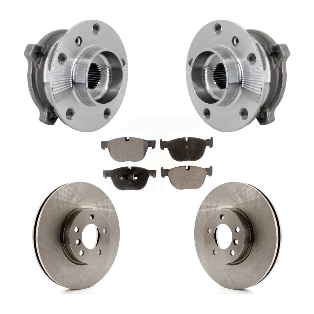 Front Hub Bearing Assembly Disc Brake Rotors And Pads Kit For BMW X5 X6 M12 x 1.25 Thread KBB-133496