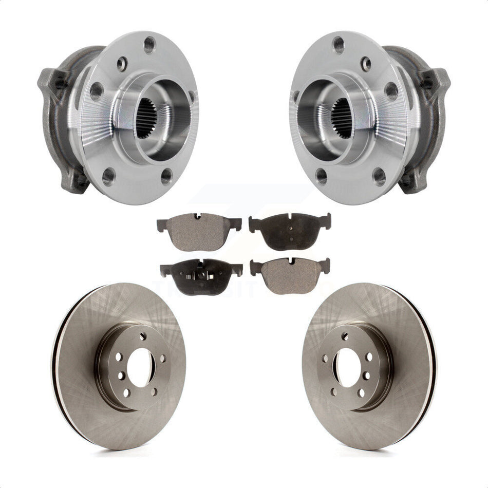 Front Hub Bearing Assembly Disc Brake Rotors And Pads Kit For BMW X5 X6 M12 x 1.25 Thread KBB-133496