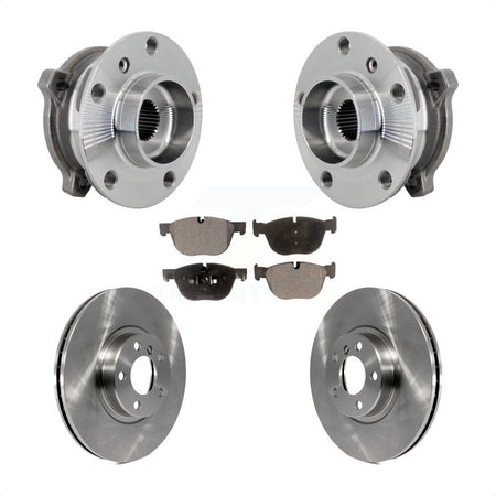Front Hub Bearing Assembly Disc Brake Rotors And Pads Kit For BMW X5 X6 M12 x 1.25 Thread KBB-133497