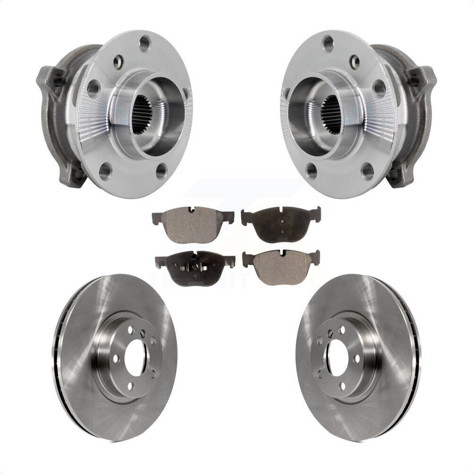 Front Hub Bearing Assembly Disc Brake Rotors And Pads Kit For BMW X5 X6 M12 x 1.25 Thread KBB-133497