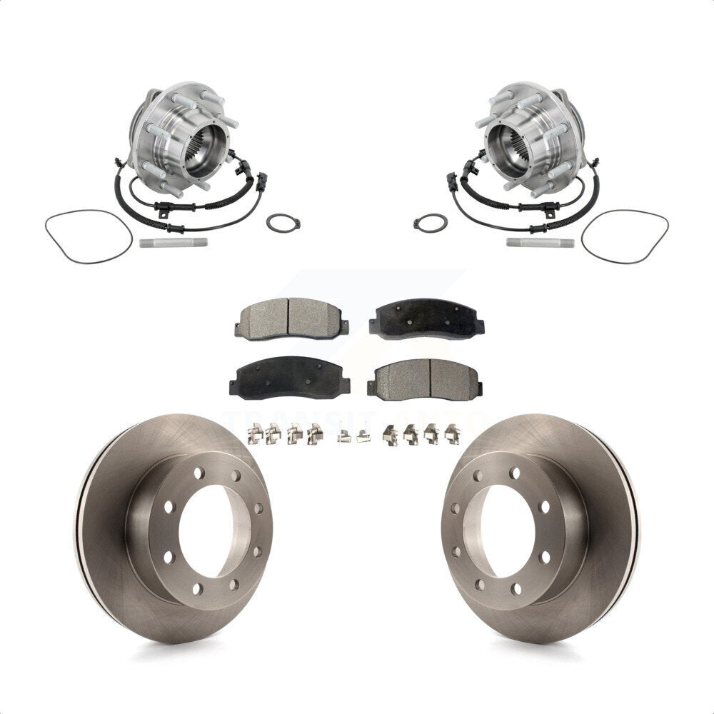 Front Hub Bearing Assembly Brake Rotor Pads Kit For Ford F-450 Super Duty Crew Cab Pickup KBB-133499